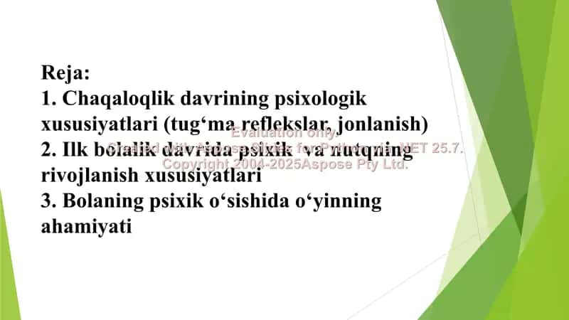 Chaqaloqlik davrining psixologik xususiyatlari 2