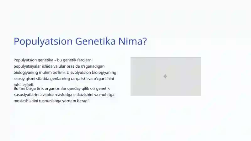 Populyatsion Genetika: Genetik O'zgarishlar va Evolyutsiya 2