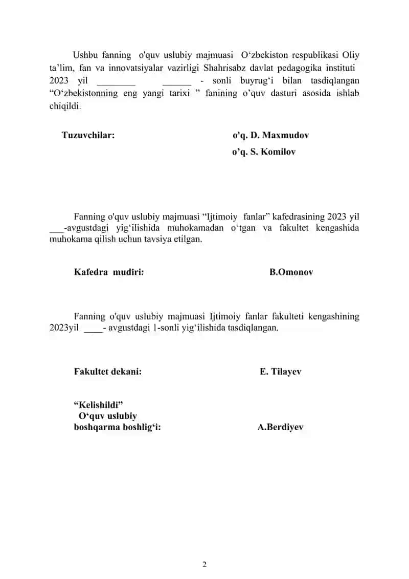 O‘zbekistonning eng yangi tarixi 2