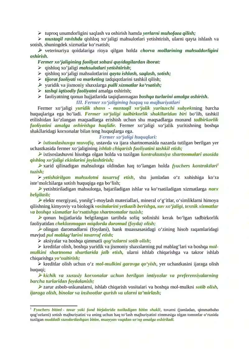 Fermer xoʻjaligining Namunaviy ustavi tizimi 2