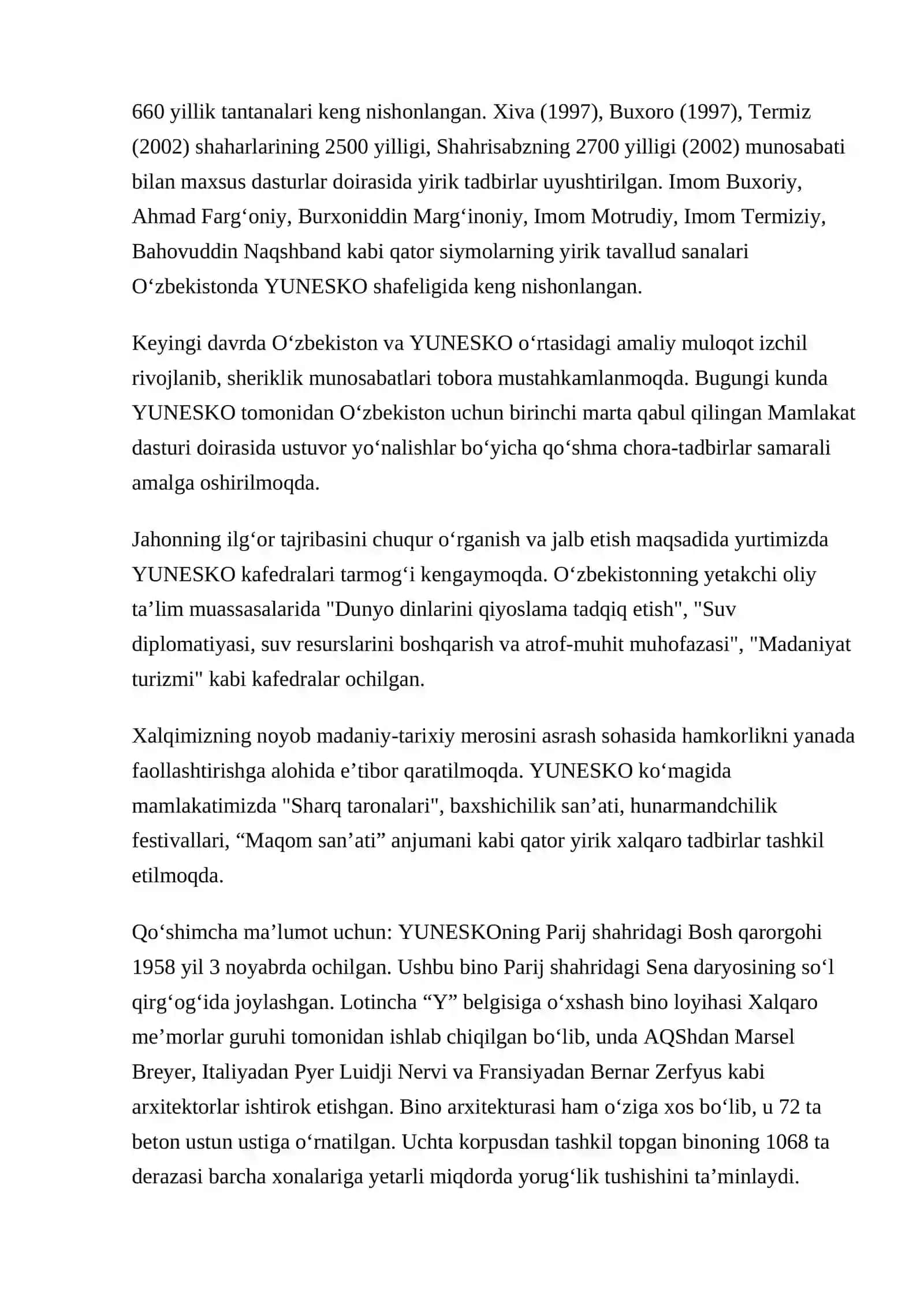Yunesko tashkil topgan kun 2