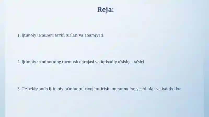 Ijtimoiy Ta'minot 2
