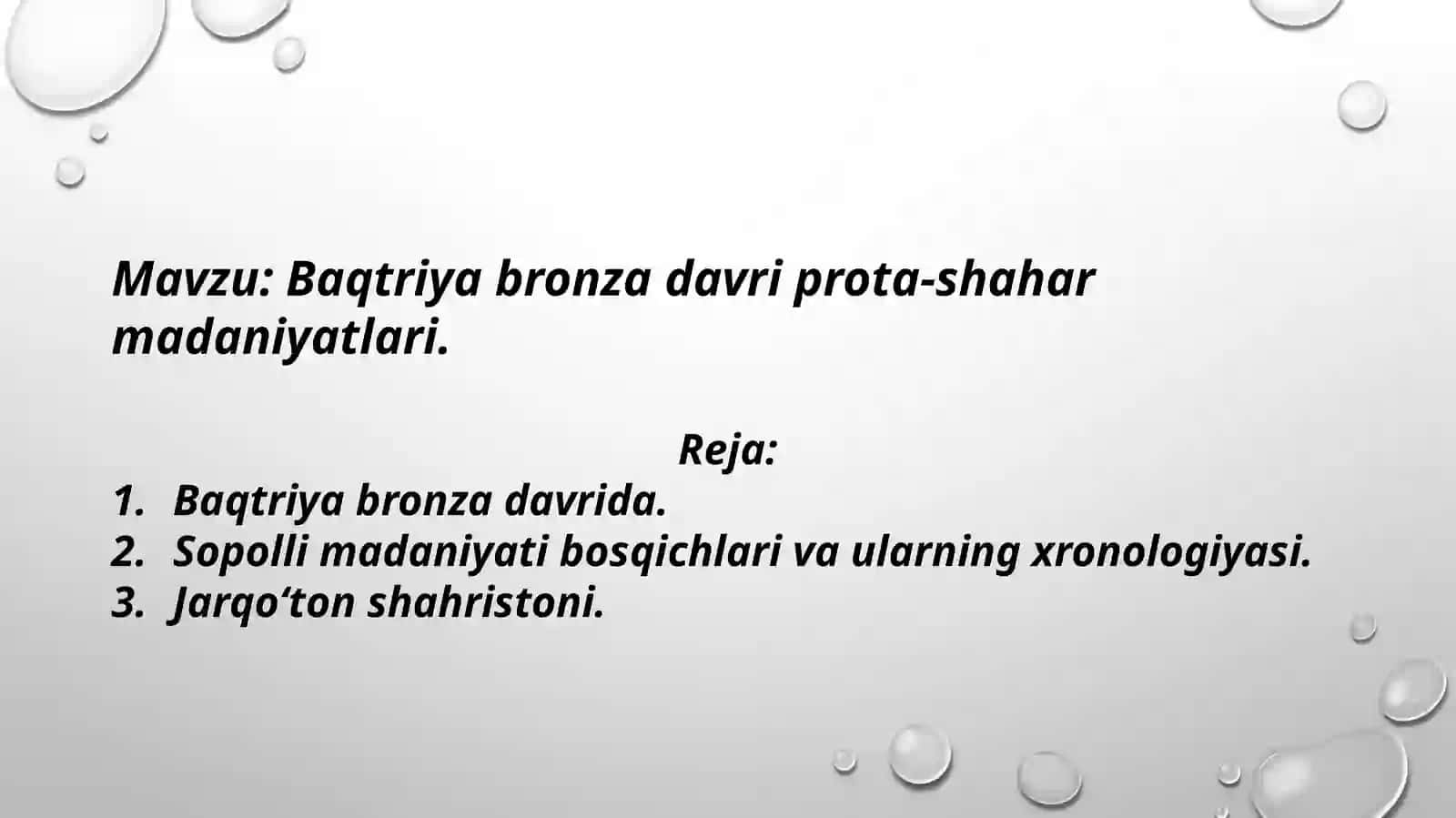 Baqtriyabronza davriprota-shahar madaniyatlari 2