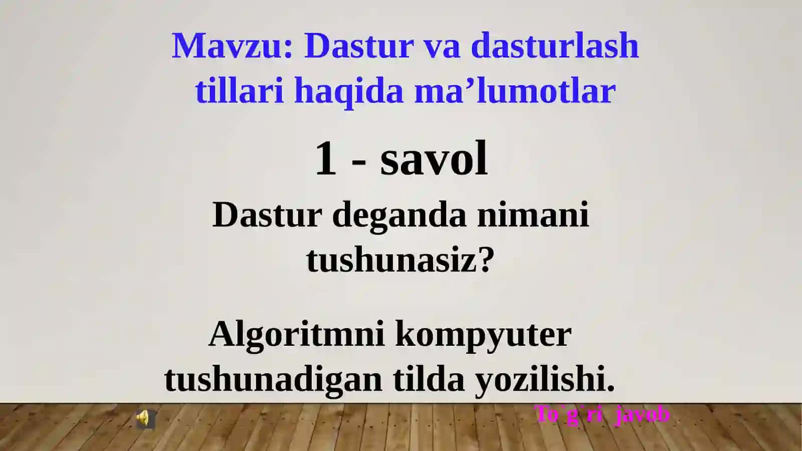 Dastur va dasturlash tillari haqida ma’lumotlar 2
