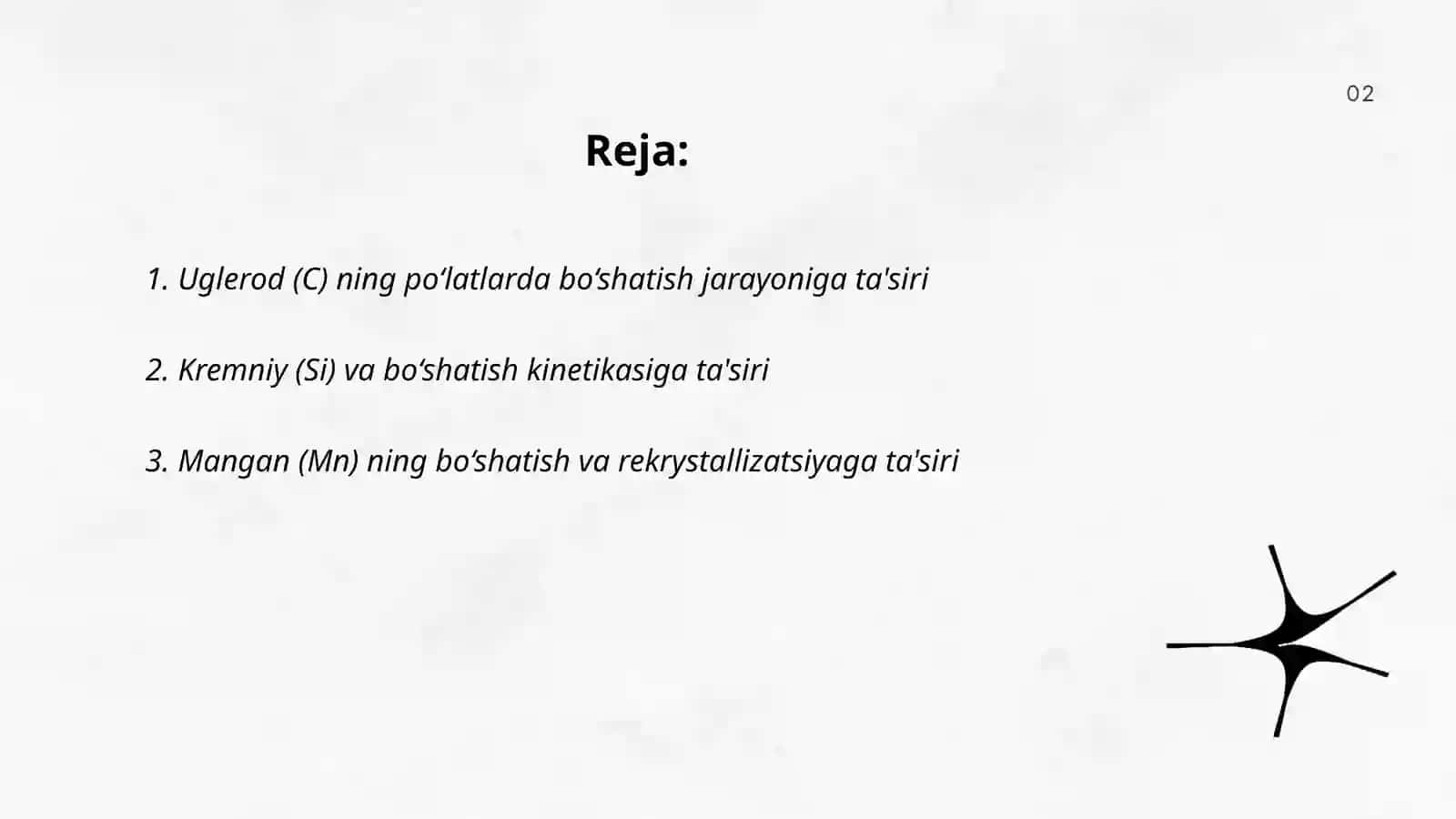 Bo‘shatish jarayoniga legirlovchi elementlarni tasiri 2