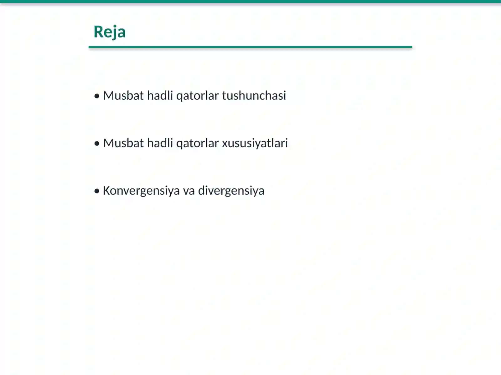 Musbat hadli qatorlar 2