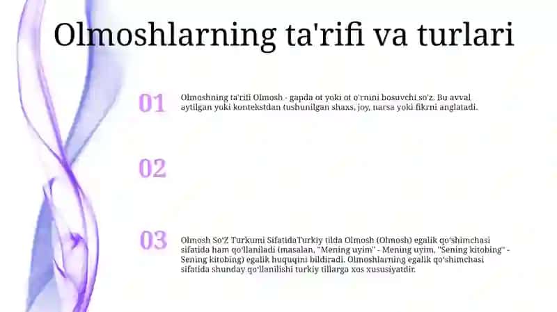 Olmosh So‘Z Turkumi Sifatida 2