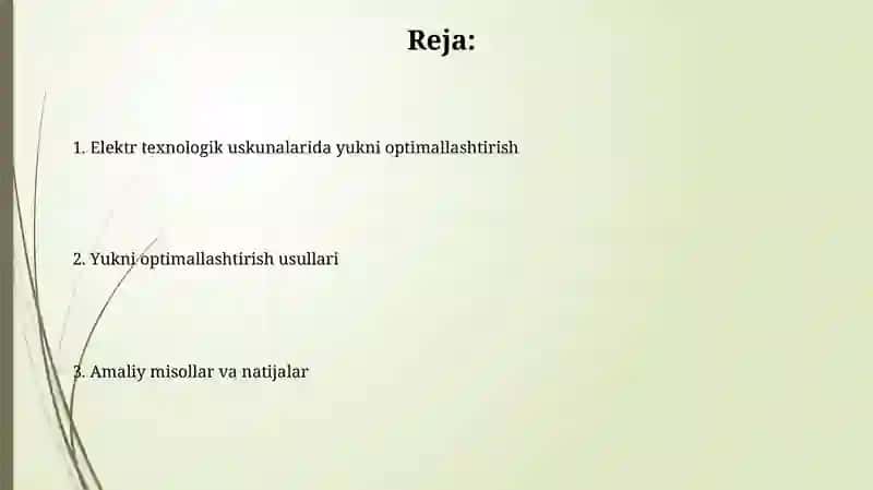 Elektr texnologik uskunalarda yuklamani optimallashtirish 2
