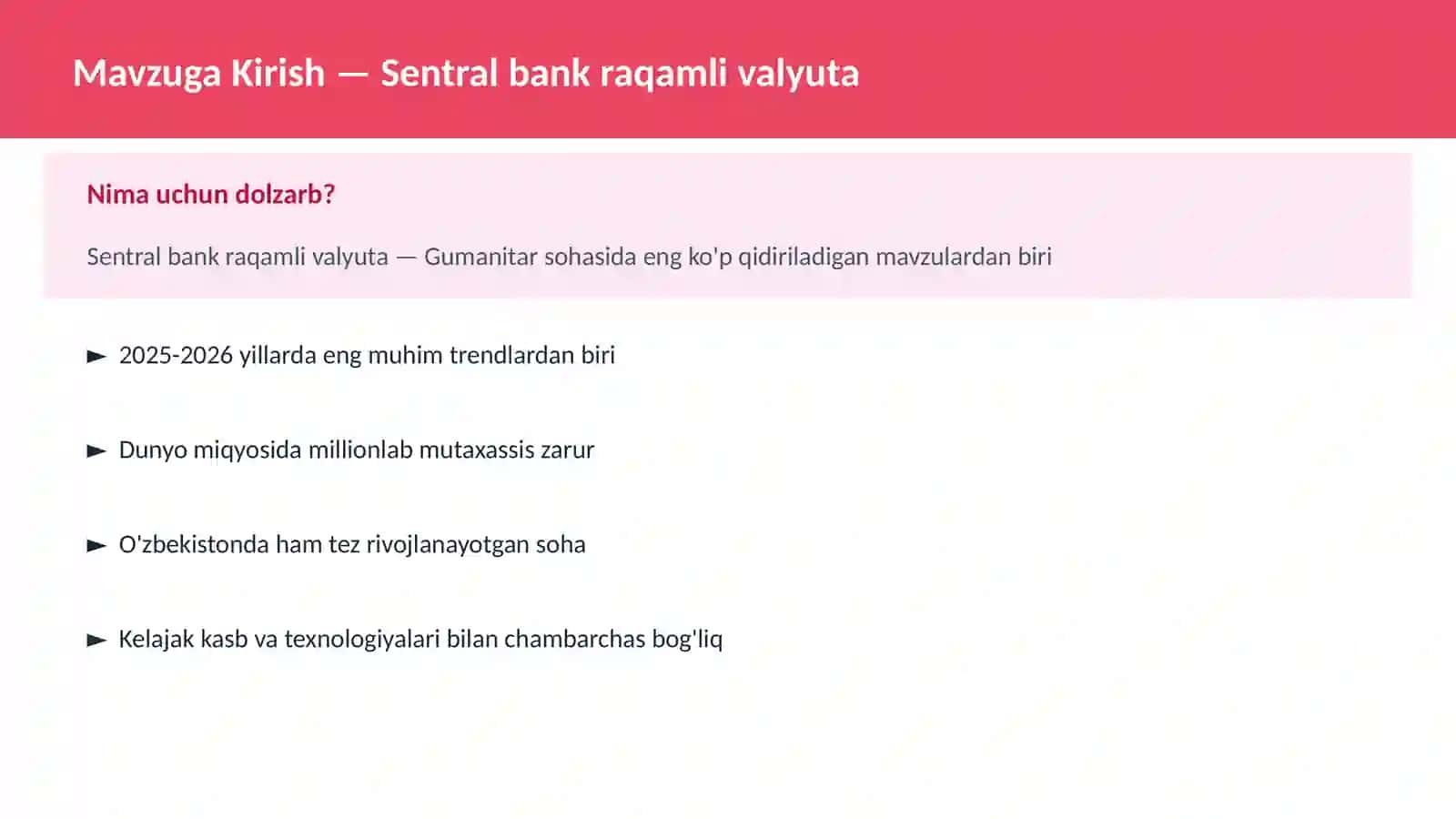 Sentral bank raqamli valyuta 2