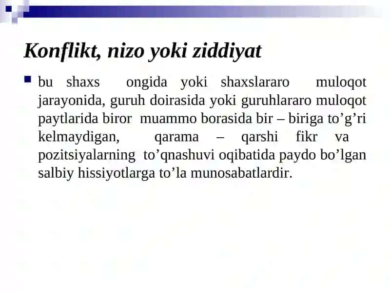 Pedagogik faoliyatda uchraydigan nizolar 2