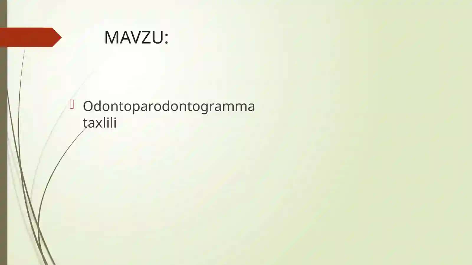 Ortopedik stomatologiya fanidan MUSTAQIL ISH 2