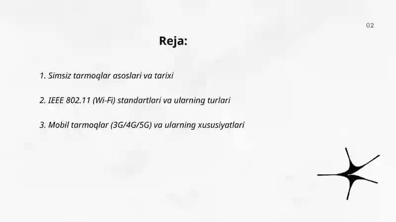 Simsiz tarmoqlar va ularning xususiyatlari 2