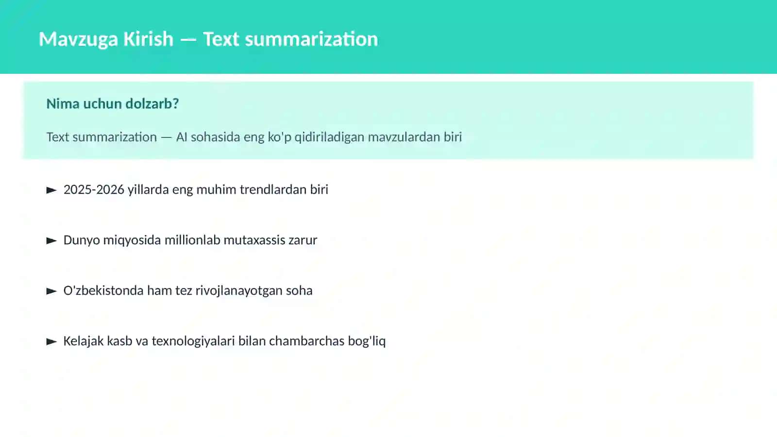 AI | NLP TABIIY TIL QAYTA ISHLASH 2