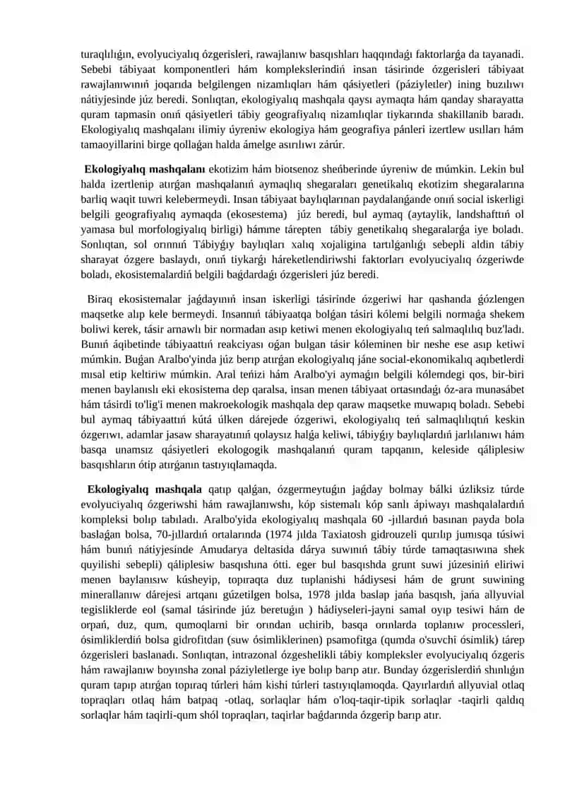 3-lekciya. Ekologiyalıq mshqalalar 2