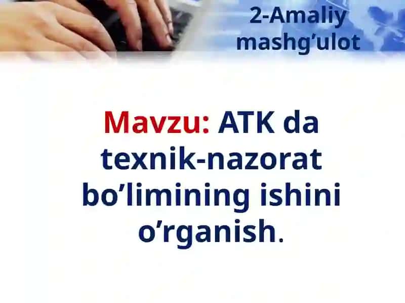 Texnik tizimlarni boshqarish 2
