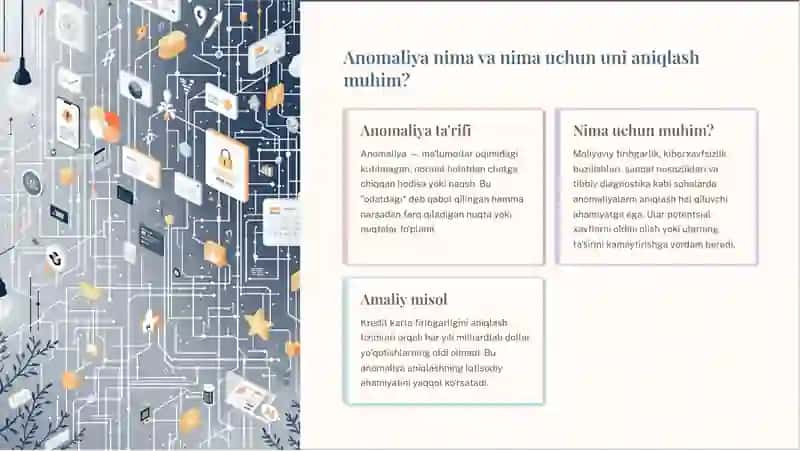 Anomaliyani aniqlash algoritmlari. Zamonaviy yondashuvlar va amaliy misollar 2