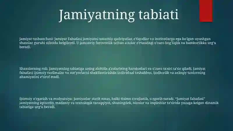 Jamiyat Falsafasi 2