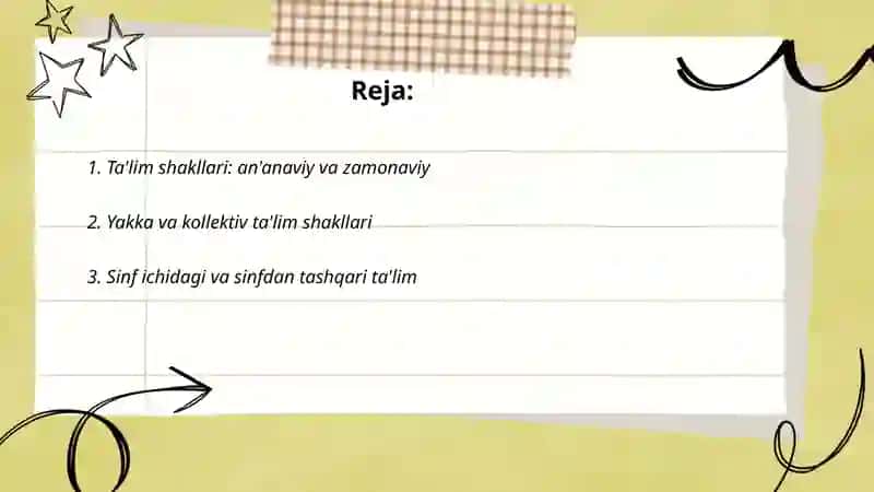 Ta'lim shakllari, metodlari va vositalari 2