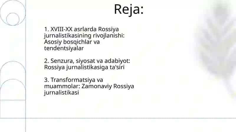 XVIII - XX ASR RUS JURNALISTIKASI TARIXI 2
