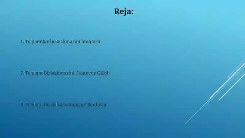 To'plamlar birlashmasi 2