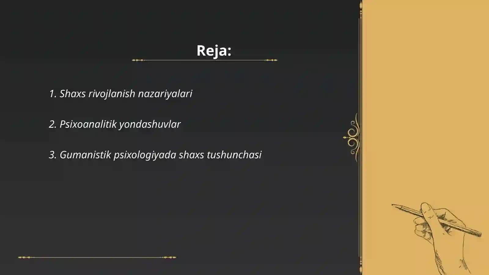 Chet el psixologiyasida shaxs nazariyalar 2
