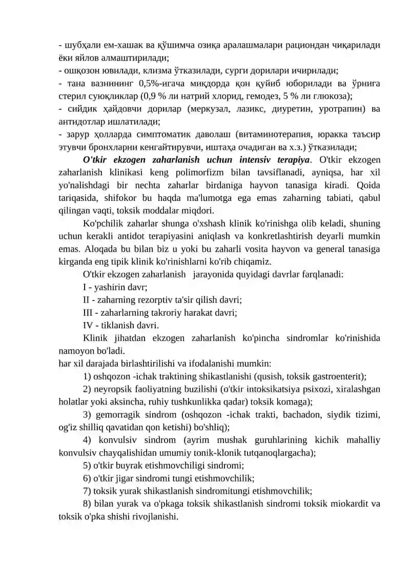 Zaharlanishlar 2