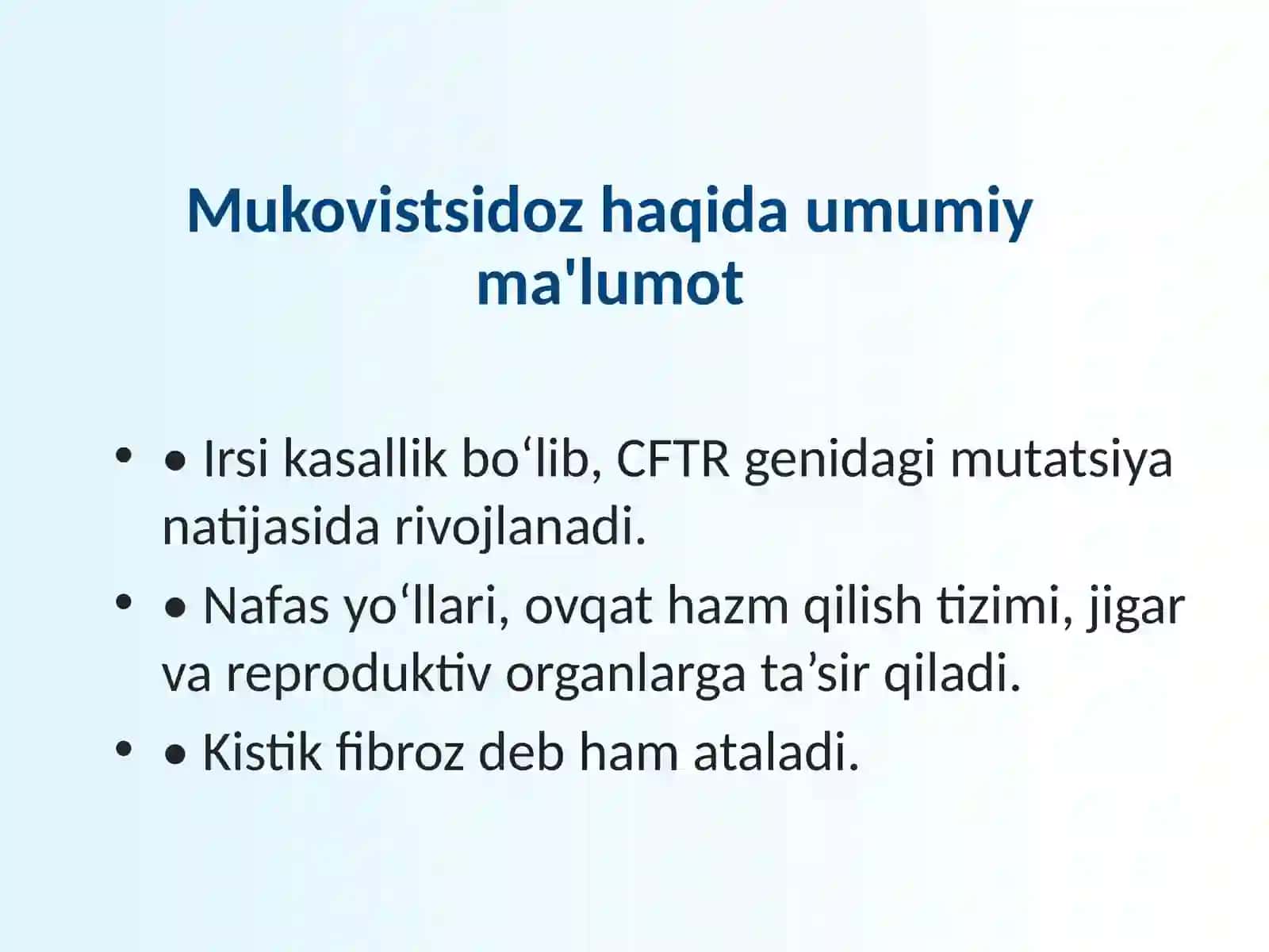 Mukovistsidoz (Kistik Fibroz) 2