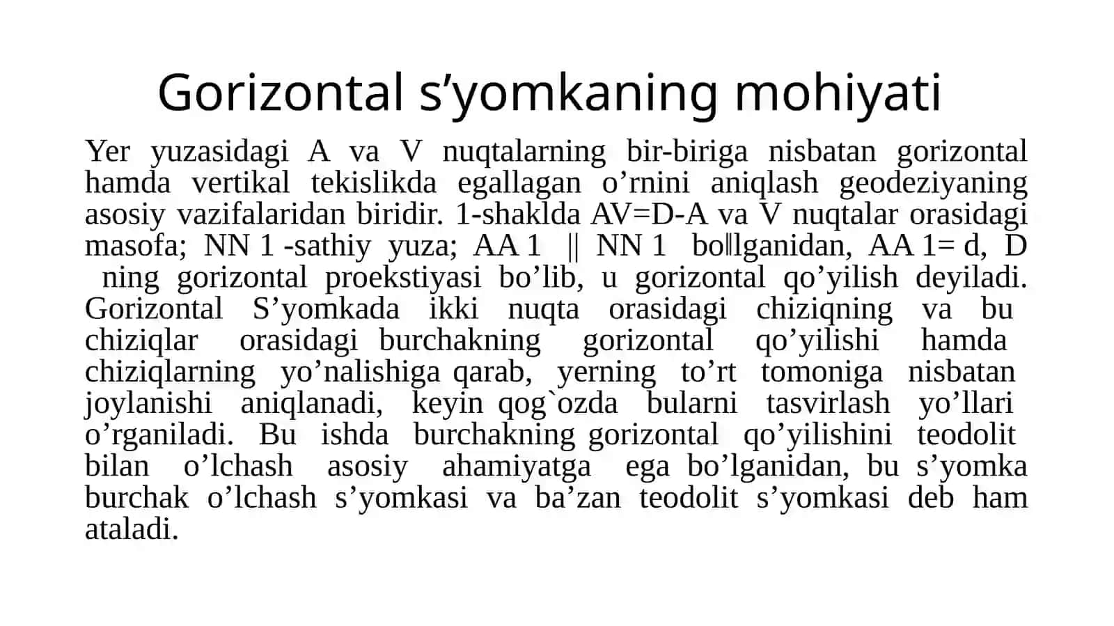Topografik kartalardagi gorizontal o'qso'zlarni o'rganish 2