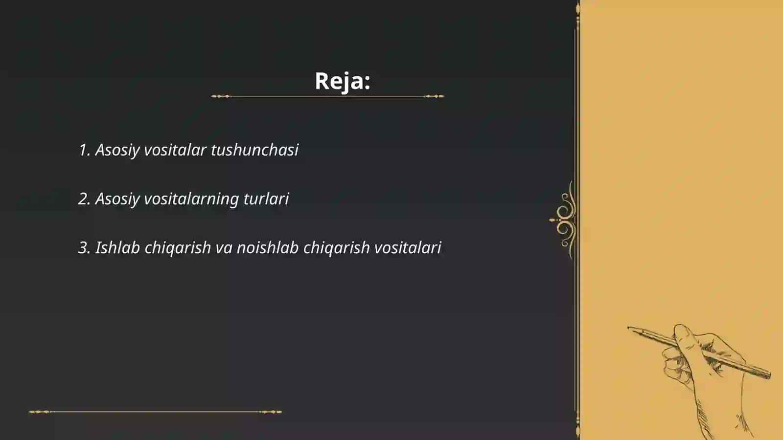 Asosiy vositalarni turkumlash va baholash 2