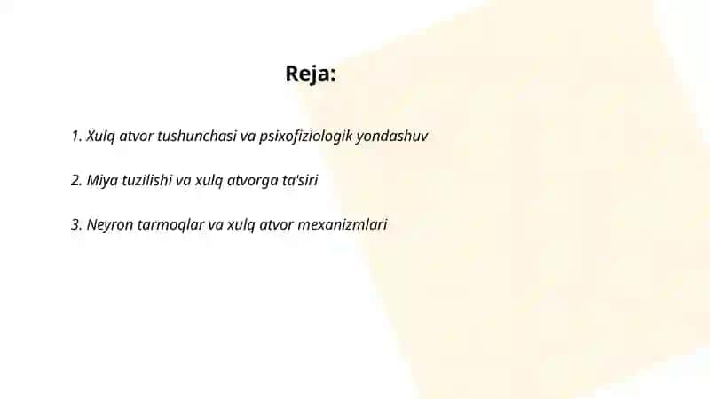 Xulq atvorning psixofiziologik asoslari 2