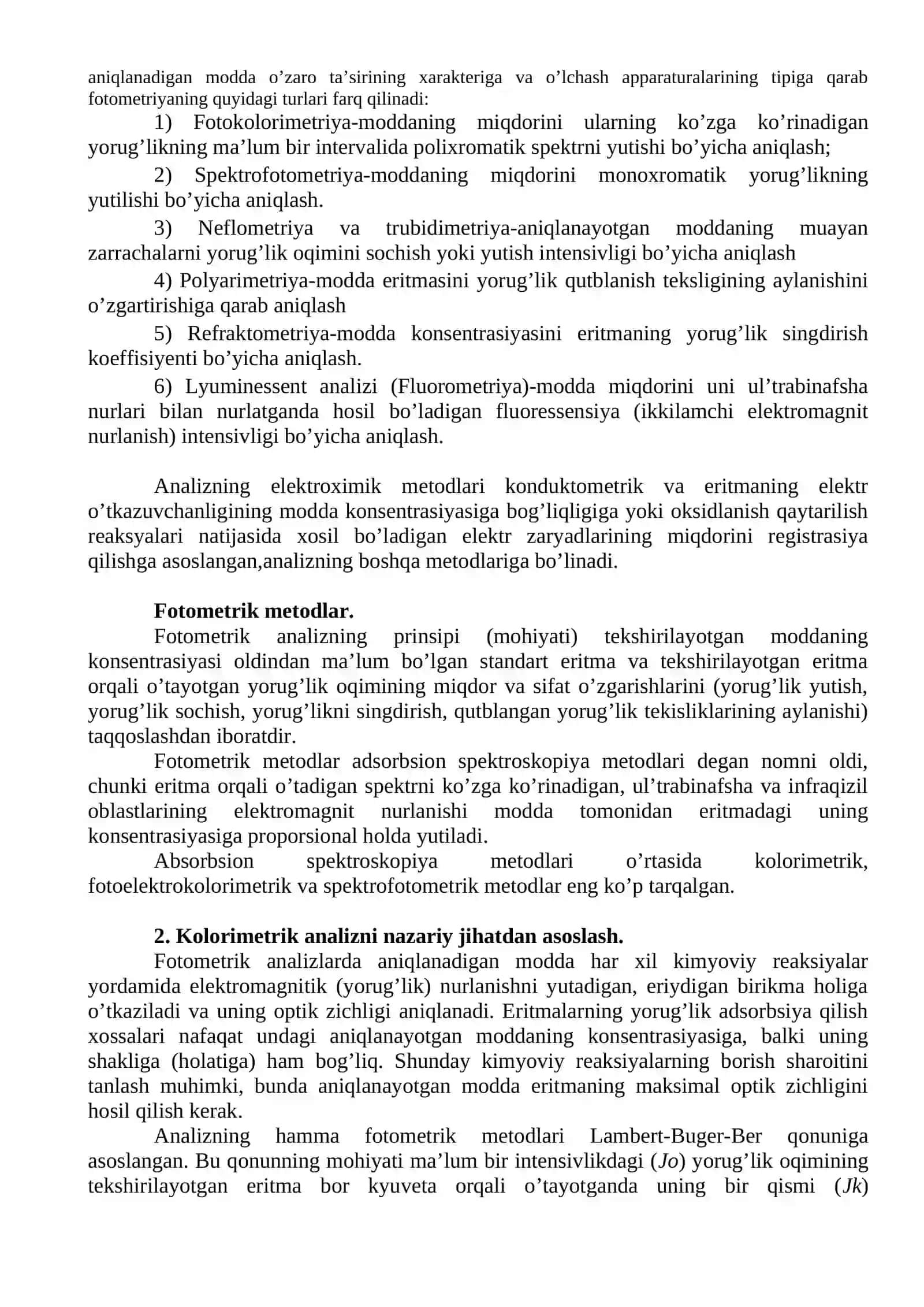 Sifat va miqdor analizi 2