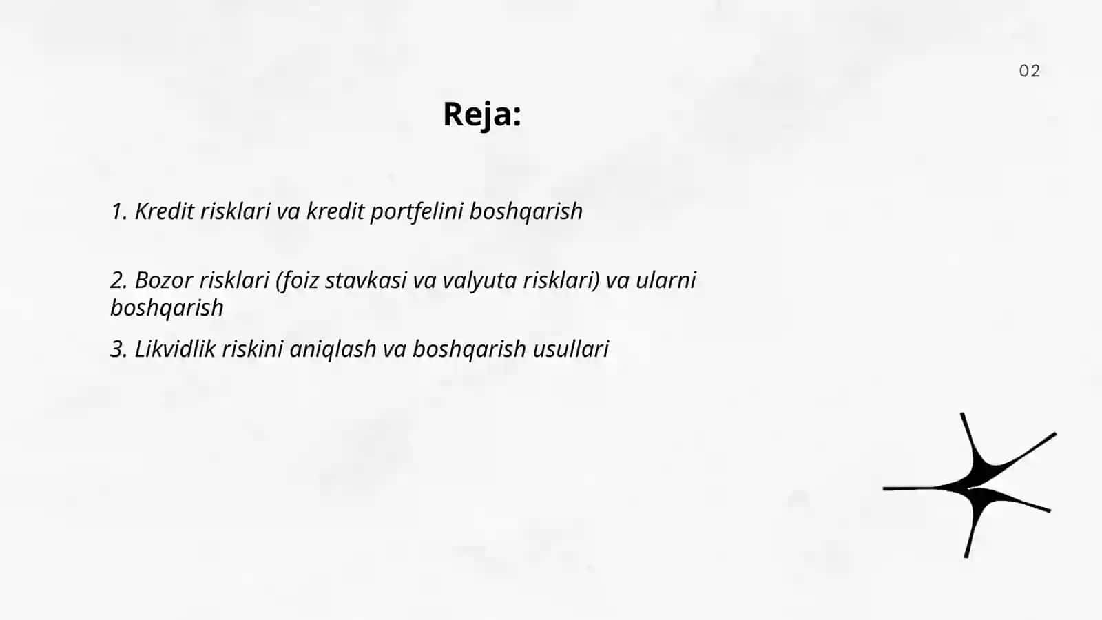 Bank faoliyatining risklari va ularni boshqarish 2