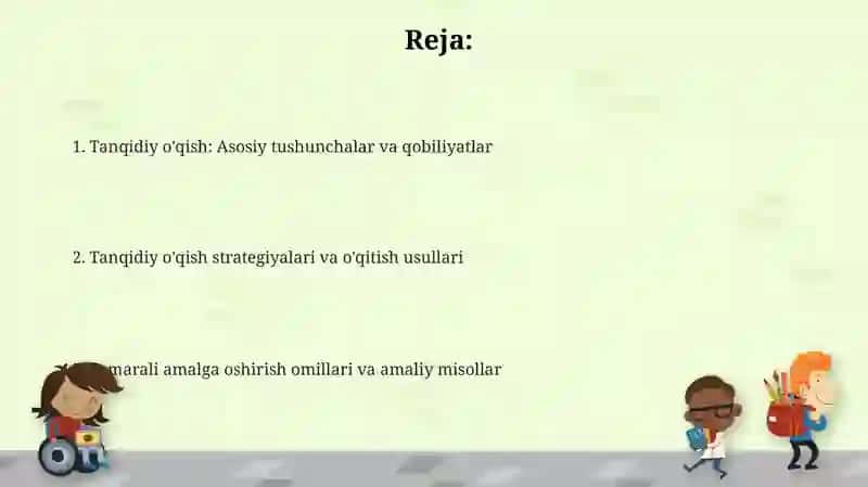 Tanqidiy o'qish va samarali amalga oshirish omillari 2