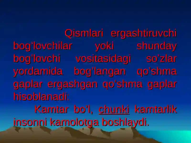Ergashgan qoʻshma gap turlari 2