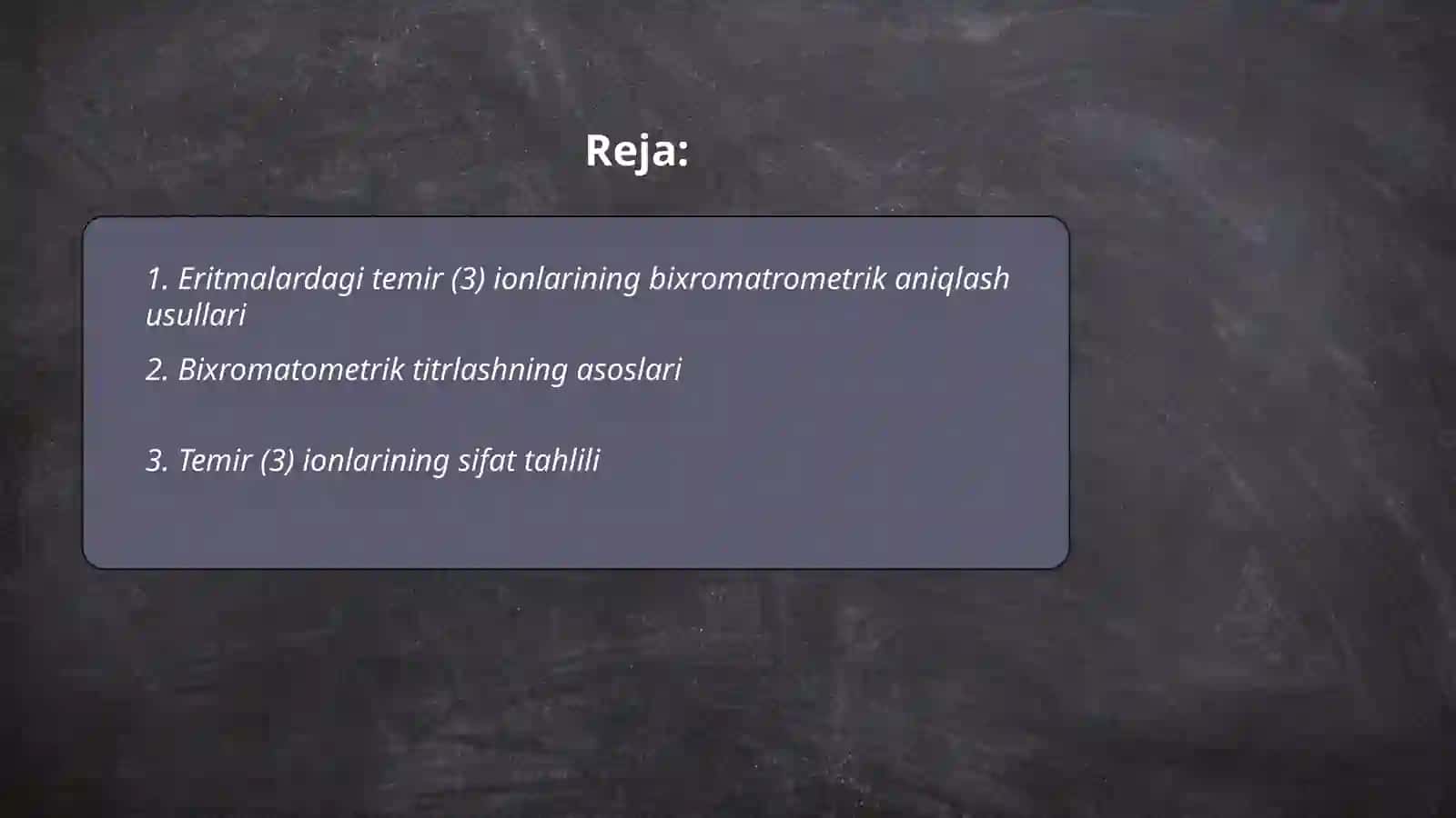 Eritmalardagi temir (III) ionlarining bixromatrometrik aniqlash 2