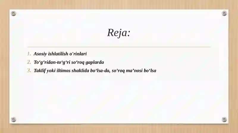 So‘roq belgisining ishlatilish o‘rinlari 2