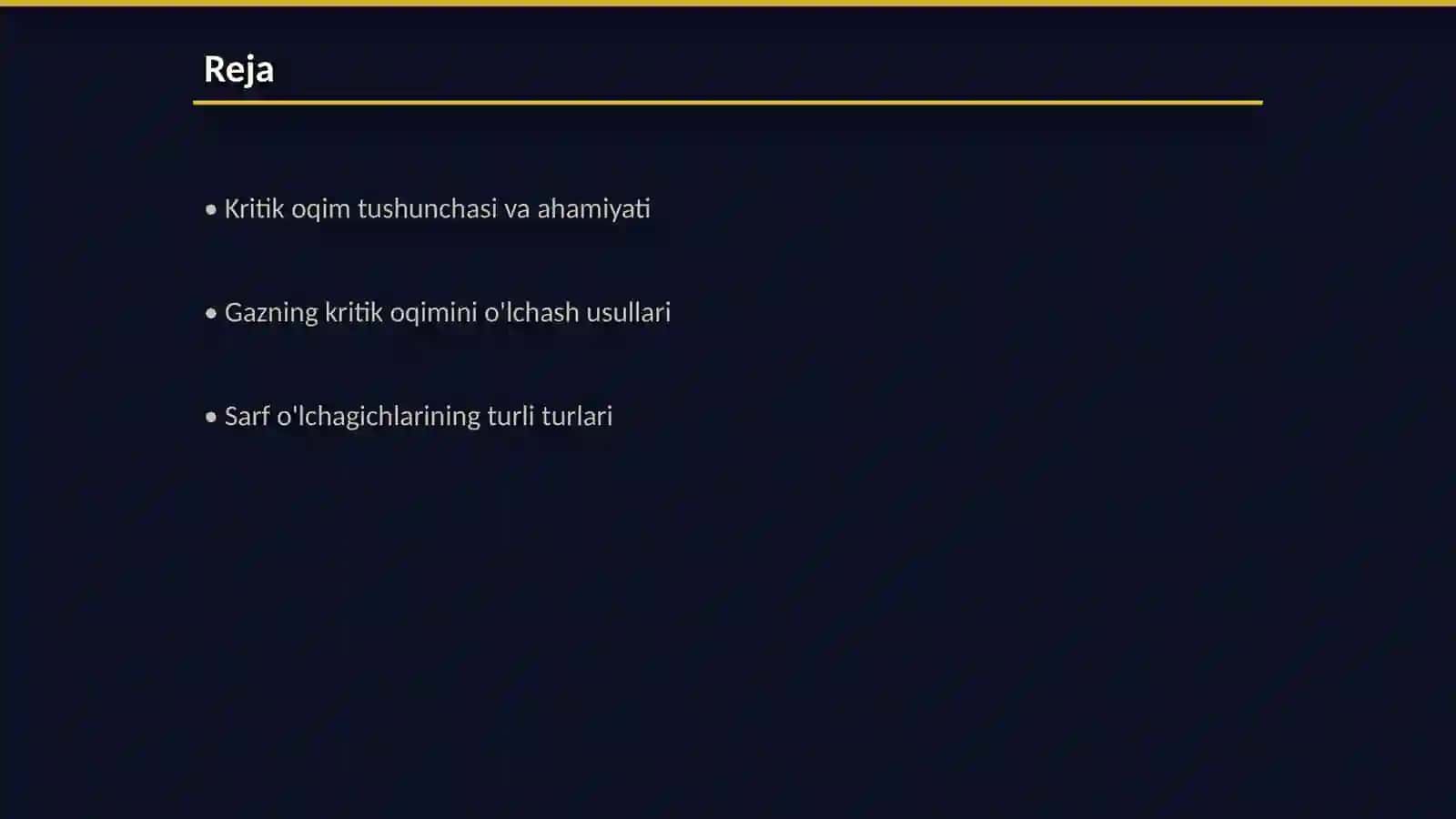 Gazning kritik oqimining sarf o'lchagichlari 2