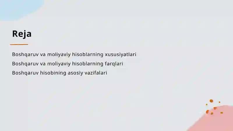 Buxgalteriya hisobini moliyaviy hisob va boshqaruv hisobga ajratish 2