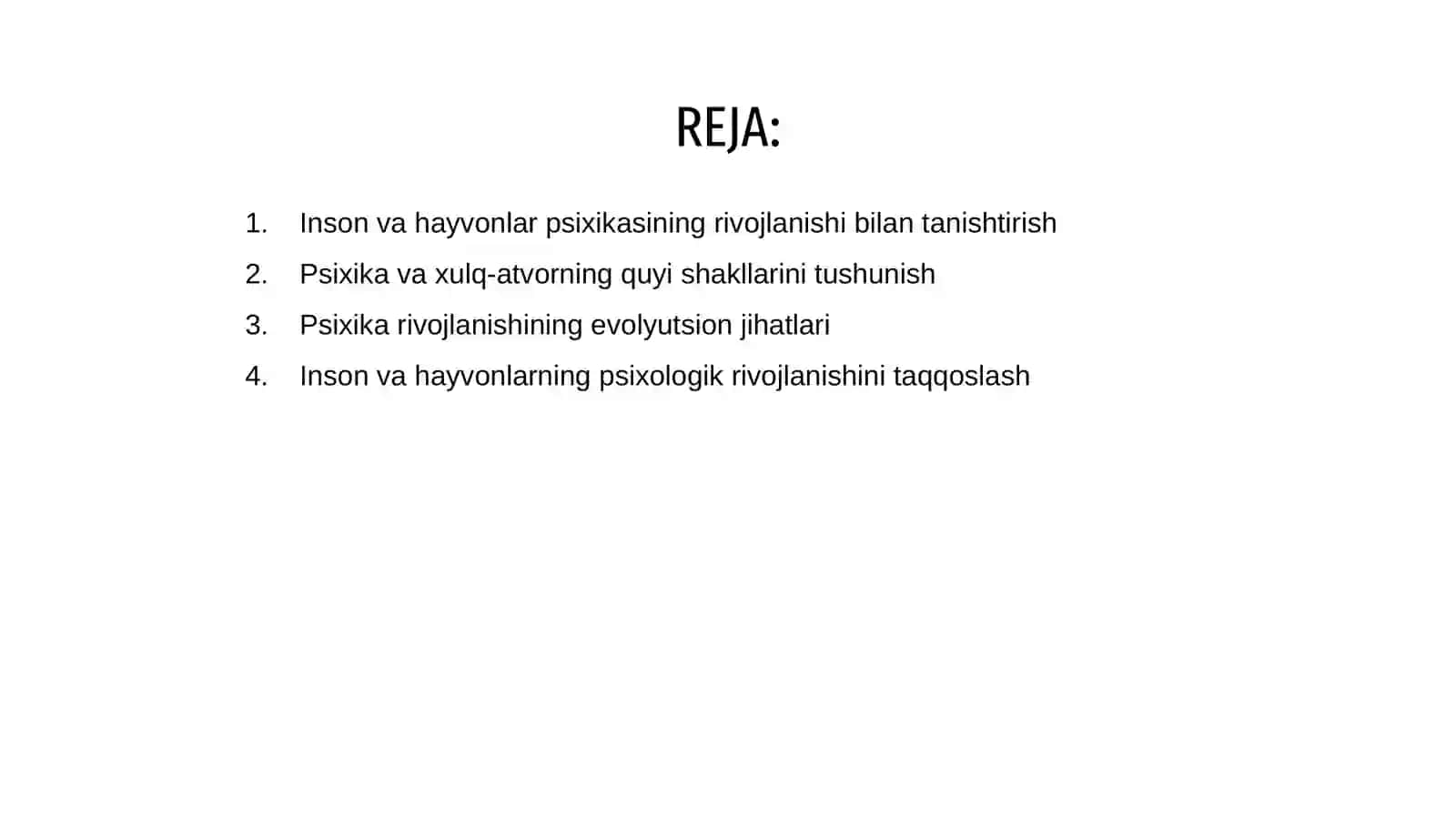 Insonlar va hayvonlar psixikasining rivojlanishi 2
