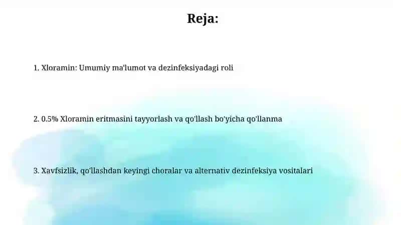 Xloramin eritmasi 0.5% 2