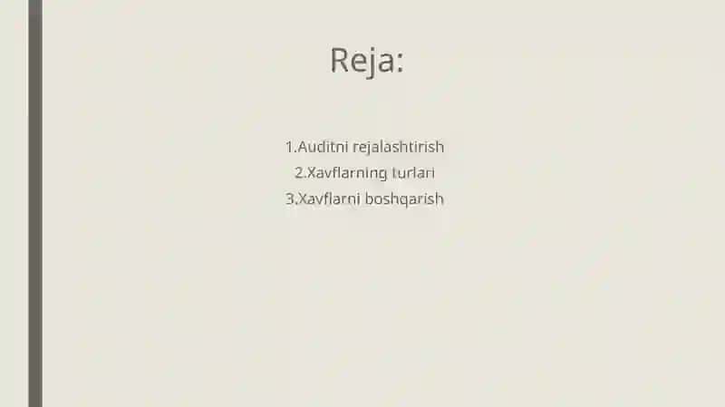 Rejalashtirish va xavflarni baholash 2
