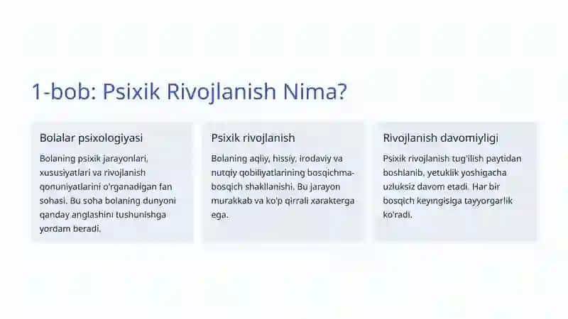 Bola Psixikasining Rivojlanish Qonuniyatlari 2