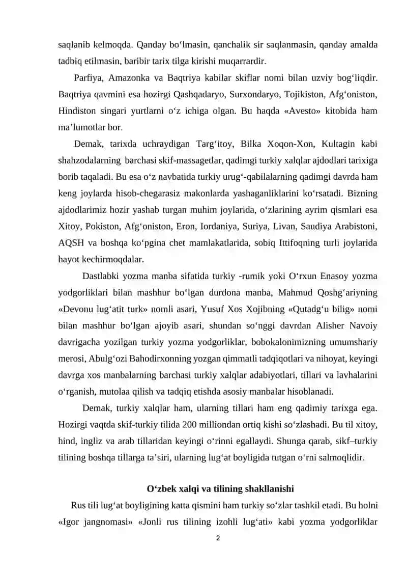 O‘zbek Tili va Xalqning Shakllanishida O‘g‘uz Komponentining O‘rni 2