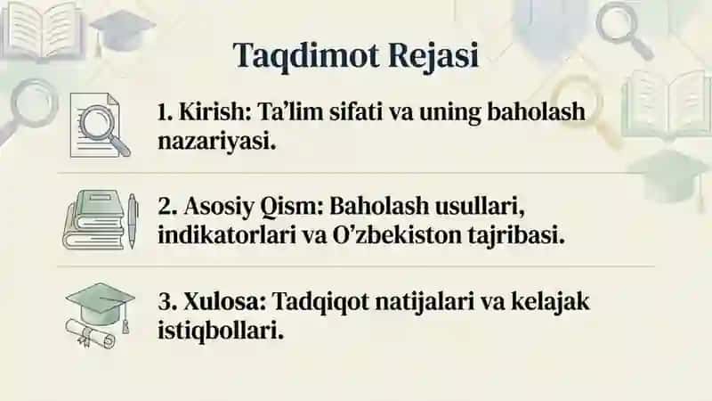 Taʼlim sifatini baholash tadqiqotlari 2