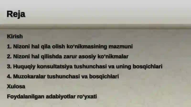 Nizoni halqila olish ko‘nikmasi 2