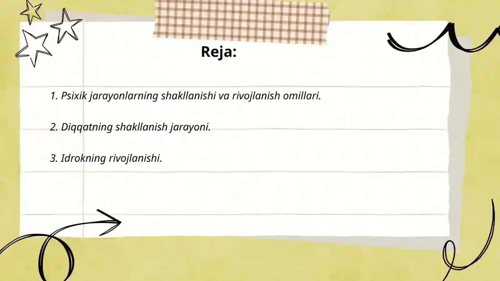 Psixik jarayonlarning shakllanishi 2