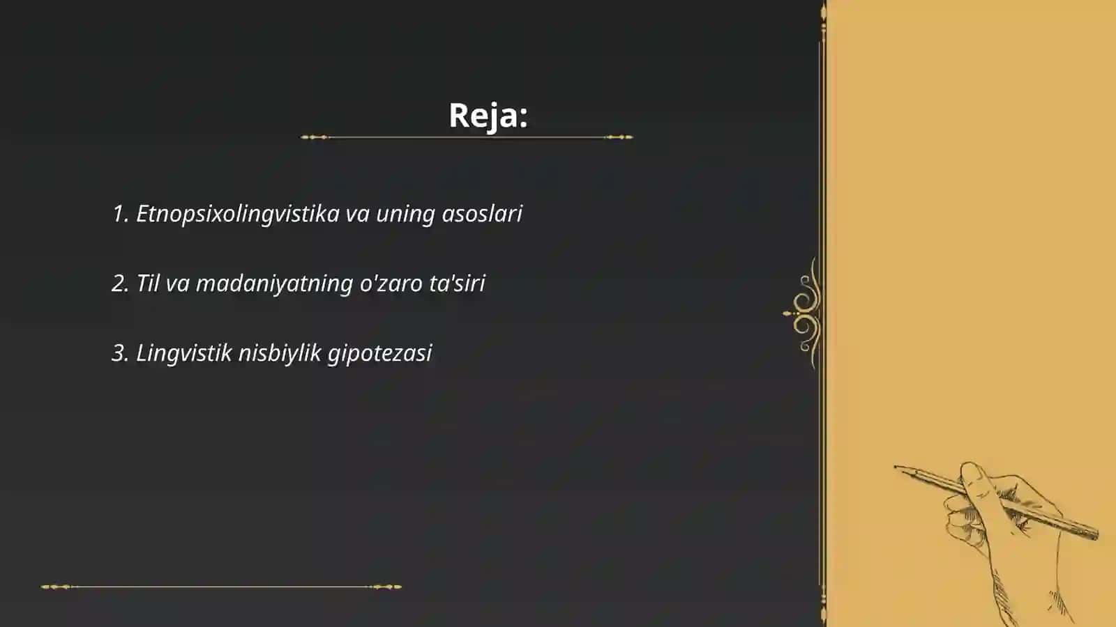 Etnopsixolingvistika. Til va madaniyat 2