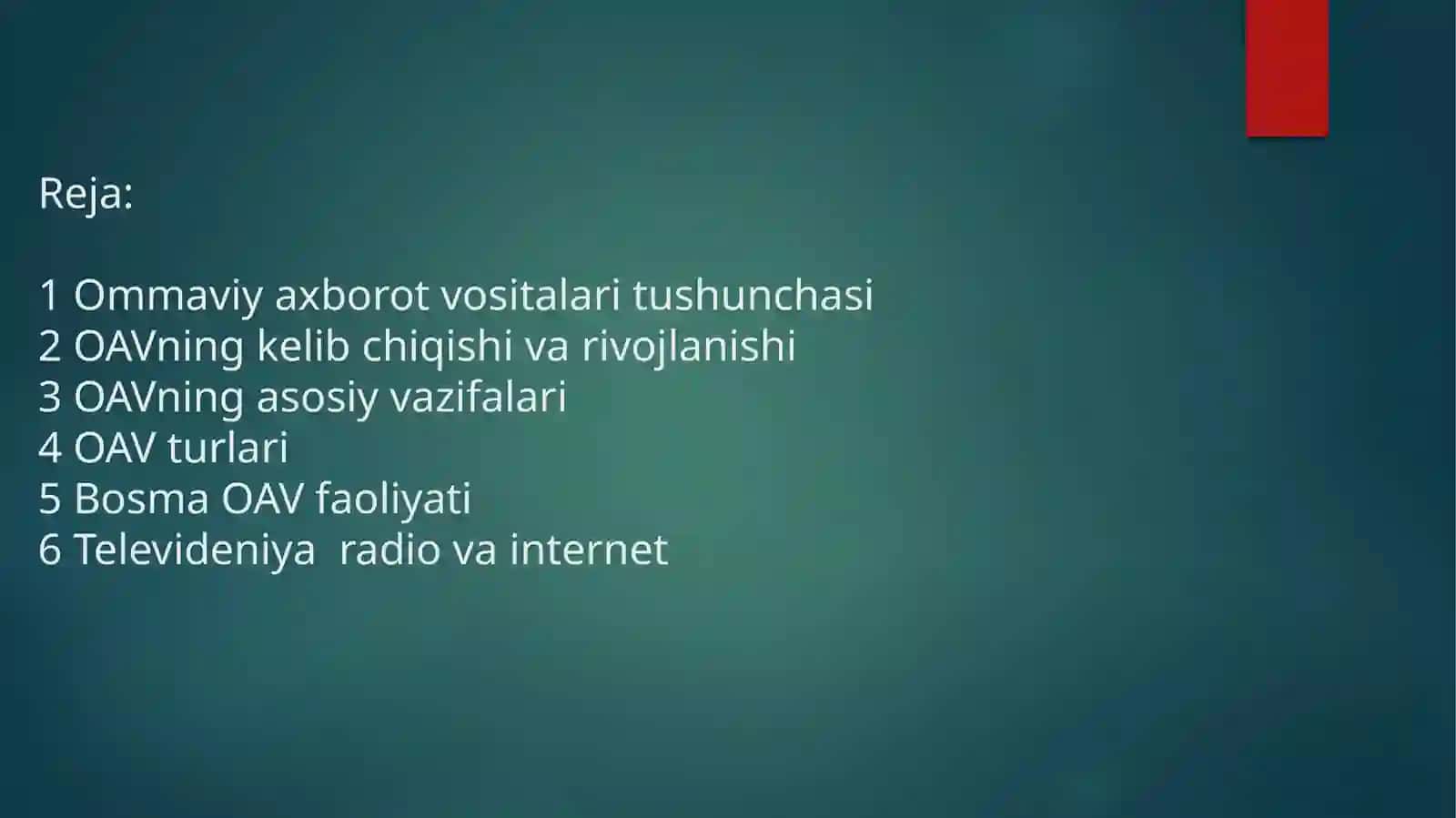 Ommaviy axborot vositalari faoliyati 2