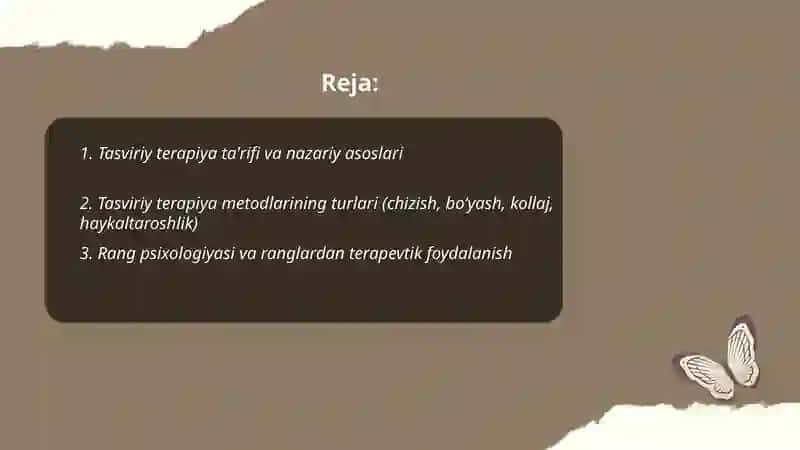 Tasviriy terapiya metodlaridan foydalanish 2