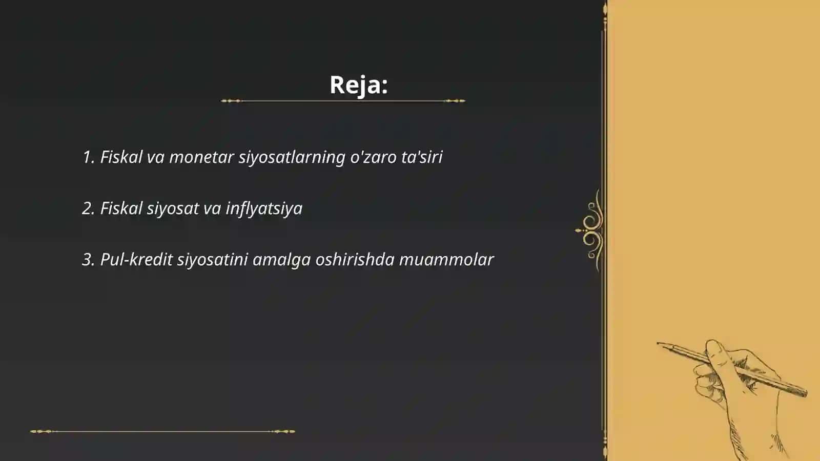 Fiskal va pul kredit siyosatini muvofiqlashtirish muammolari 2